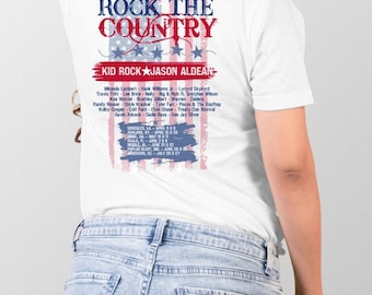 Rock the Country 2024 Concert Shirt. Jason Aldean and Kid Rock Concert Shirt.