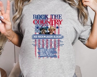 Copy of Rock the Country 2024 Concert Shirt. Jason Aldean and Kid Rock Concert Shirt.