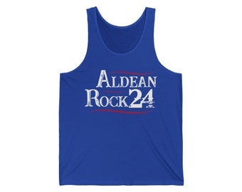 Aldean Rock Funny Campaign Concert Unisex Jersey Tank Top. Rock the Country Music Festival Shirt. Gift for Her.