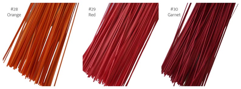 1mm paper quilling strips - orange, red and garnet pictured.