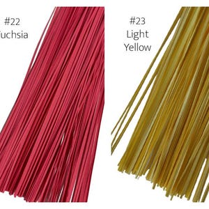 1mm paper quilling strips - magenta, fuchsia, light yellow and yellow pictured.