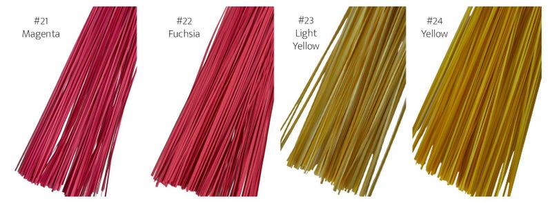 1mm paper quilling strips - magenta, fuchsia, light yellow and yellow pictured.