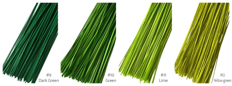 1mm paper quilling strips - dark green, green, lime and yellow-green pictured.