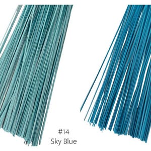 1mm paper quilling strips - mint, sky blue, cyan and dark blue pictured.