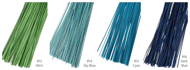 1mm paper quilling strips - mint, sky blue, cyan and dark blue pictured.