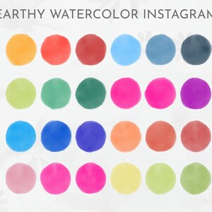 24 couvertures de surbrillance Instagram aquarelles · Icônes IG Story aquarelles · Couvertures stories Instagram organiques · Boutons de surbrillance aquarelle esthétiques