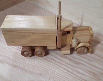 Toy box truck wood solid hardwood built to last Toy trucks children grandchildren kids Christmas gift Holiday presents