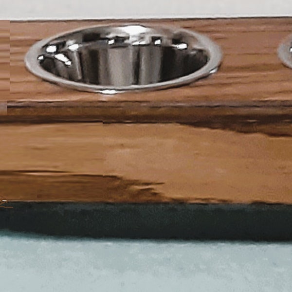 Elevated raised 3 dog bowl pet feeder 6 inches tall no cost for pet names