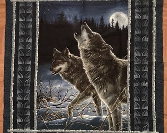 wolf fabric panel