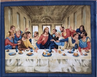 The Last Supper, Religious panel, 12 Deciples, Wall Hanging,  Quilting Panel, Lap Quilt, Birthday or Christmas present