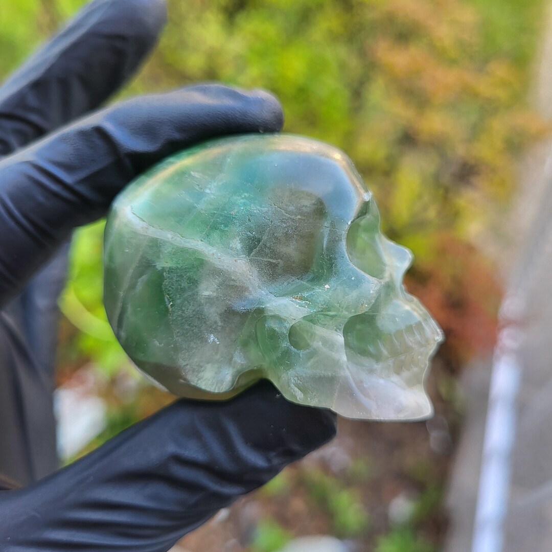 512G Fluorite Crystal Horned Skull main image 0