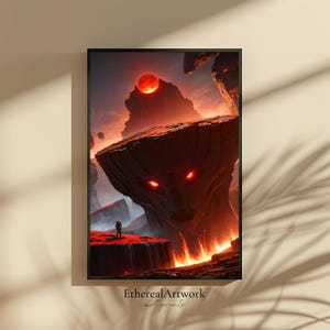 Alien Planet Sci-Fi Wall Art, Fantasy Alien landscape, Space Wall Art, Outer Space, Galaxy, Astronomy, Universe, Cosmic, Ready to Hang