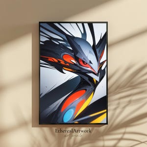 Futuristic Mechanized Warrior: Dynamic Abstract Digital Art, Futuristic Art, Abstract Art, Modern Art, Contemporary Art, Home Decor, Visuals