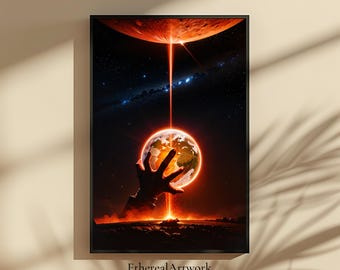 Alien Planet Sci-Fi Wall Art, Fantasy Alien landscape, Space Wall Art, Outer Space, Galaxy, Astronomy, Universe, Cosmic, Ready to Hang