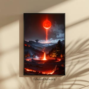 Alien Planet Sci-Fi Wall Art, Fantasy Alien landscape, Space Wall Art, Outer Space, Galaxy, Astronomy, Universe, Cosmic, Ready to Hang