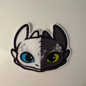 Toothless & Lightfury Face Sticker