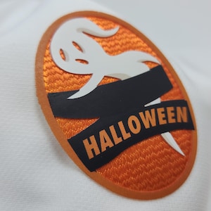 Halloween Patch Badge, Spooky Iron-On Patch for Costumes, Heat Transfer Halloween Badge, Customizable Patch for Clothes, Bags & Accessories