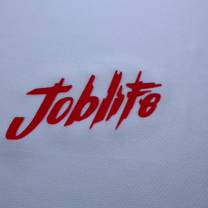 Puede incluir: Logotipo rojo "Joblito" sobre fondo blanco.
