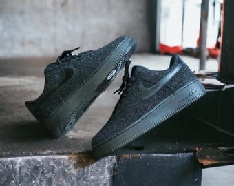 Custom Black/red Glitter Air Force 1, Custom Rope Laced Air Force