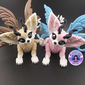 Juguete articulado de dragón con impresión 3D de hada fennec fox