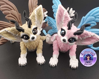 Fairy Fennec Fox 3D Printed Articulated Dragon Fidget Toy