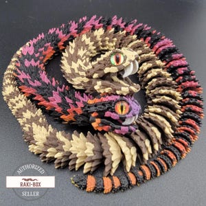 Flexi Bush Viper Fidget Toy: Fully Customizable 3D Printed Articulated Snake