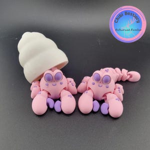 3D Printed Hermit Crab Fidget Toy: Articulated, Detachable Shell