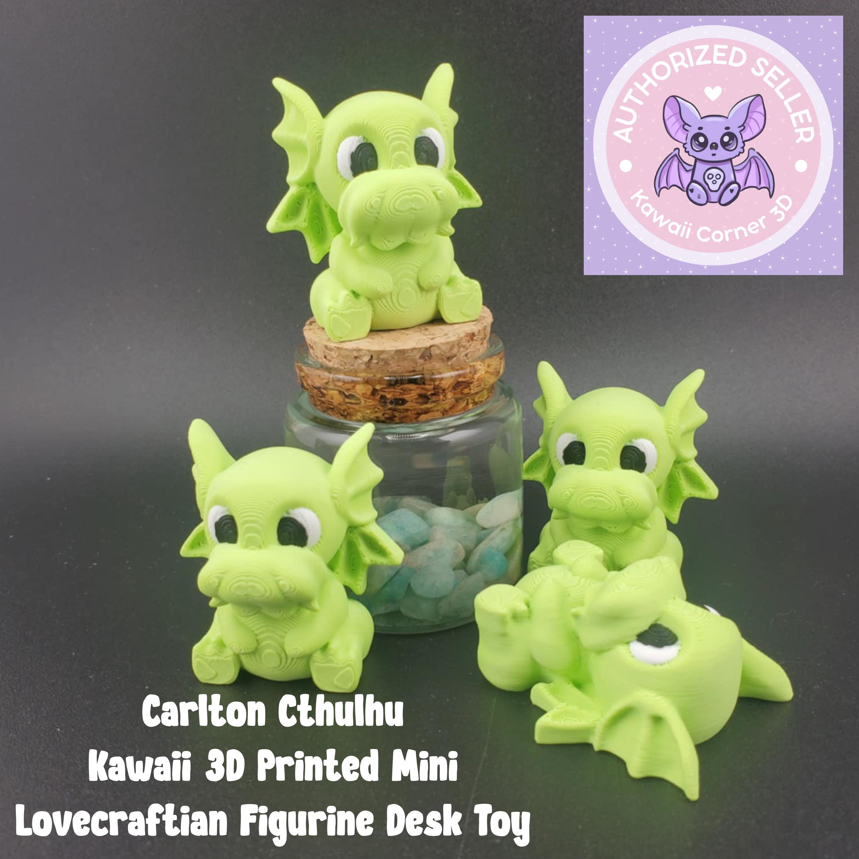 3パックかわいいクトゥルフ3Dプリントミニフィギュア：ラブクラフト風