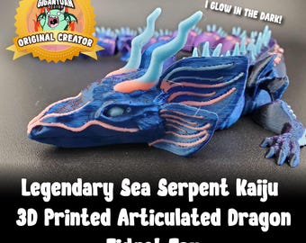 Legendary Sea Serpent Kaiju Articulated Dragon 3D Printed Fidget Toy