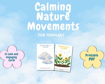 Nature Movement Cards for Toddlers | Preschool | Calm Nature Gross Motor | Outdoor Learning Theme | Printable PDF