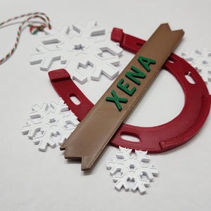 Adorno navideño personalizado con forma de herradura