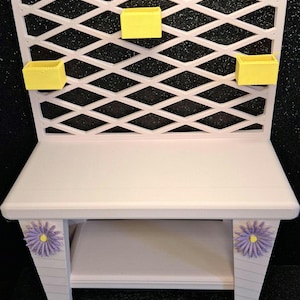 Miniature Potting Table | 3D Printed Garden Workbench with Storage Boxes