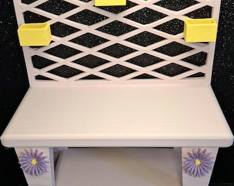 Miniature Potting Table | 3D Printed Garden Workbench with Storage Boxes
