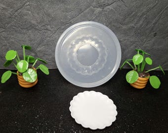 Scalloped Plate Silicone Mold:  Miniature Resin Crafting