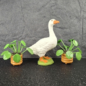 Handmade Resin Goose Figurine: Whimsical Desk or Porch Decor