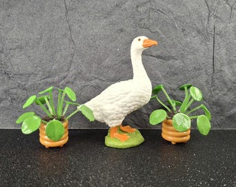 Handmade Resin Goose Figurine: Whimsical Desk or Porch Decor