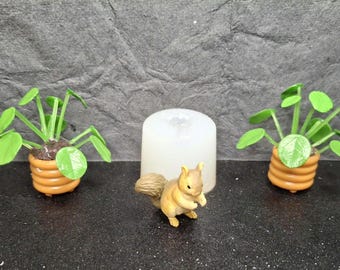 Squirrel Silicone Mold:  Miniature Resin Crafting