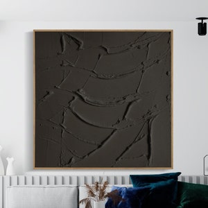 Schwarze strukturierte Wandkunst Schwarze strukturierte Abstrakte Kunst Schwarze 3D strukturierte Wandkunst Schwarze minimalistische abstrakte Kunst