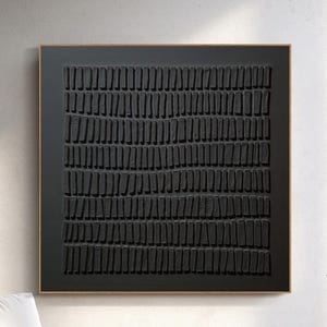Black Texture Wall Art  Black  Minimalist Painting  Black 3D Texture Wall Art Home Decor