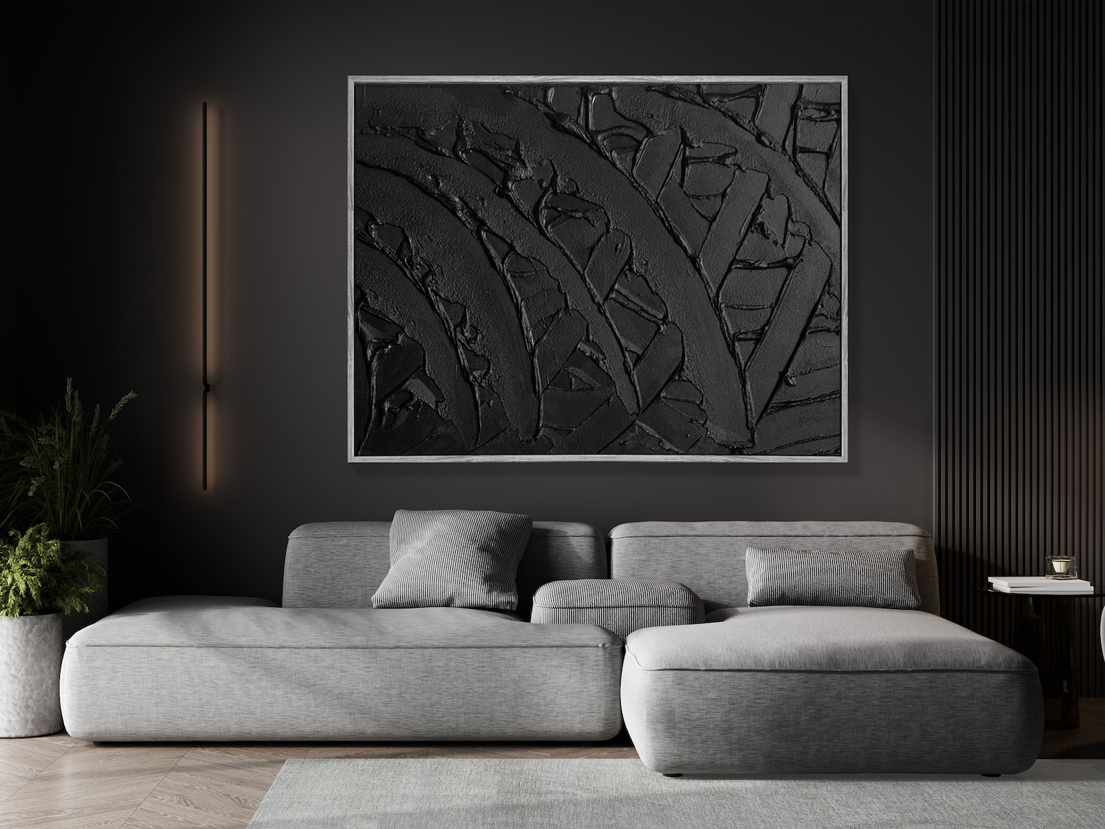 Black Textured Wall Art Black Abstract Art Black Painting Black