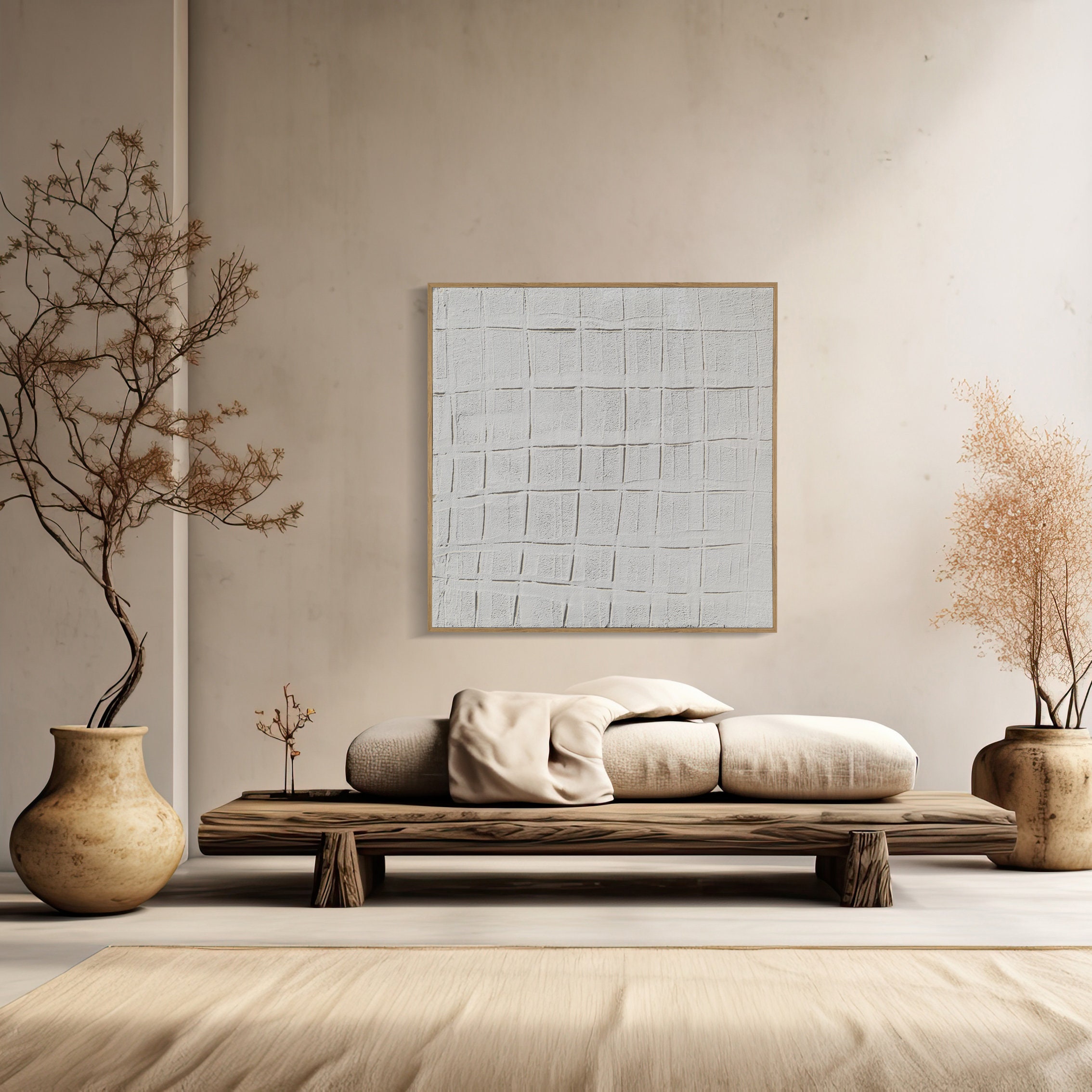 Beige Wabi Sabi Abstract Painting 3D Earth Textured Paintings Nordic ...