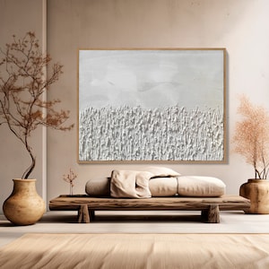 Beige wabi sabi painting pure beige wall art larger beige wall art beige canvas art Beige textured art