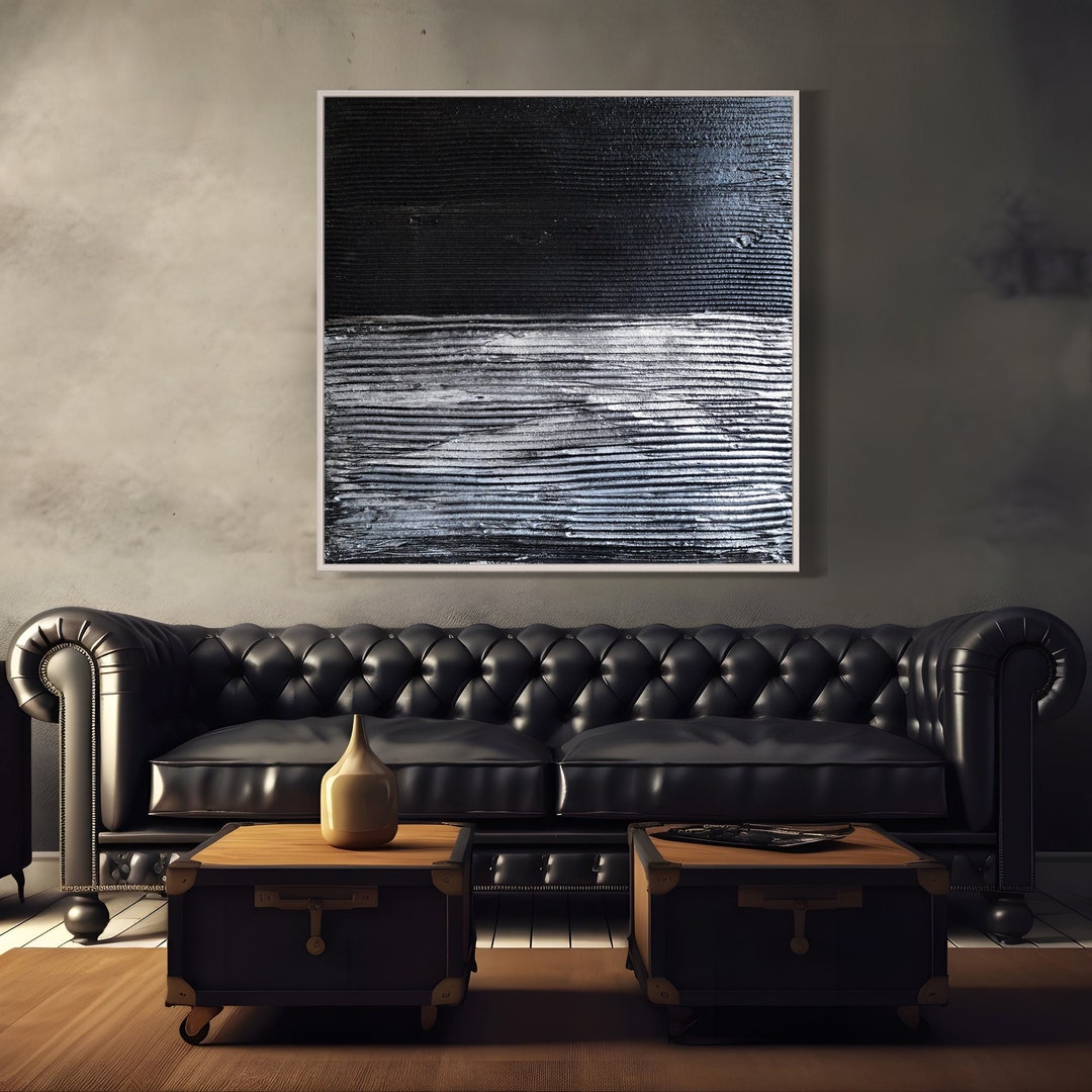 Black Textured Wall Art Pure Black Wall Art Black Wabi-sabi Wall Art ...