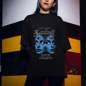 Sorcière Cadeau métalleux - T-shirt Streetwear - Graphique tête de mort - Mode sombre alternative - Vêtements gothiques - Gothique - Streetwear sombre