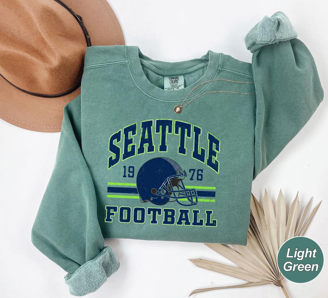 Seattle Team Merch Seattle Football Sweatshirt - Vintage College Style Game Day Hoodie ...