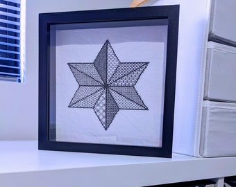 Blackwork Star Sampler blackwork embroidery pattern PDF for instant download