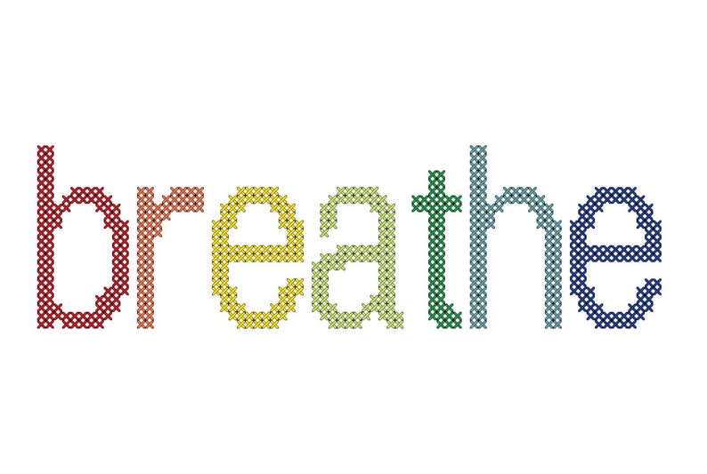 Breathe cross stitch PDF pattern for instant download image 2
