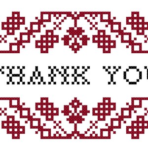 Thank You folk cross stitch pattern PDF for instant download image 2