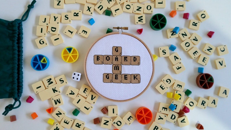 Board Game Geek cross stitch PDF pattern for instant download image 1