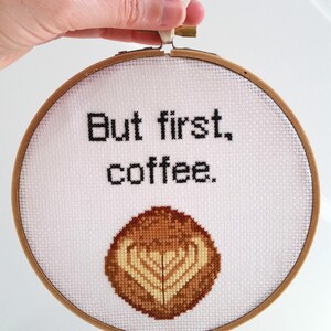 But First, Coffee cross stitch PDF pattern for instant download image 4